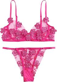 Sexig Blommig BH och Trosa Set